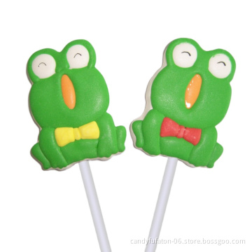 Funny Cartoon animal frog shape marshmallow lollipop candy
